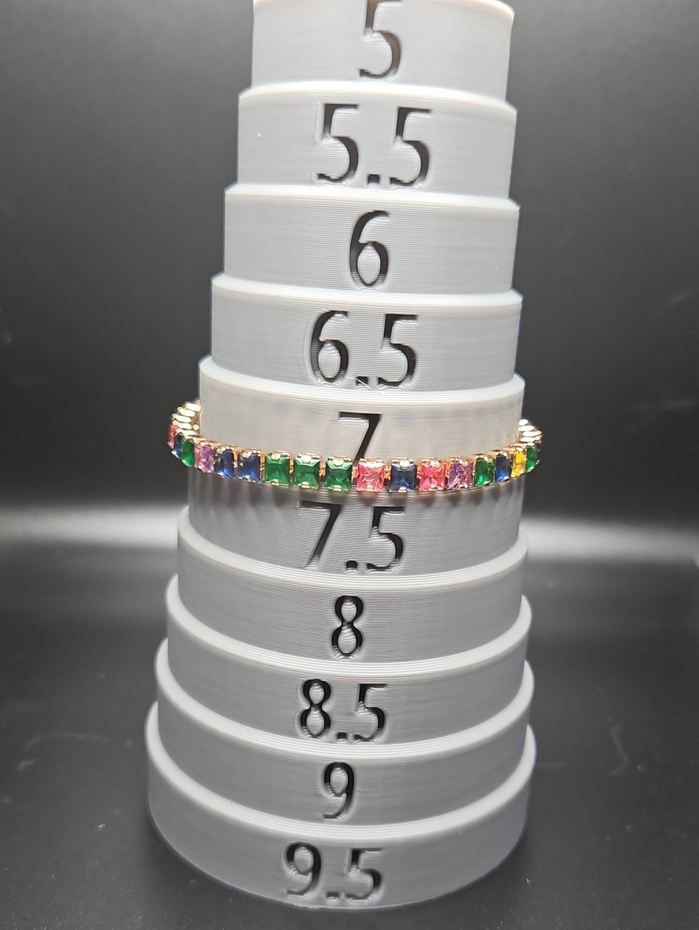 Multicolor Cubic Zirconia Tennis Bracelet - Gold Tone